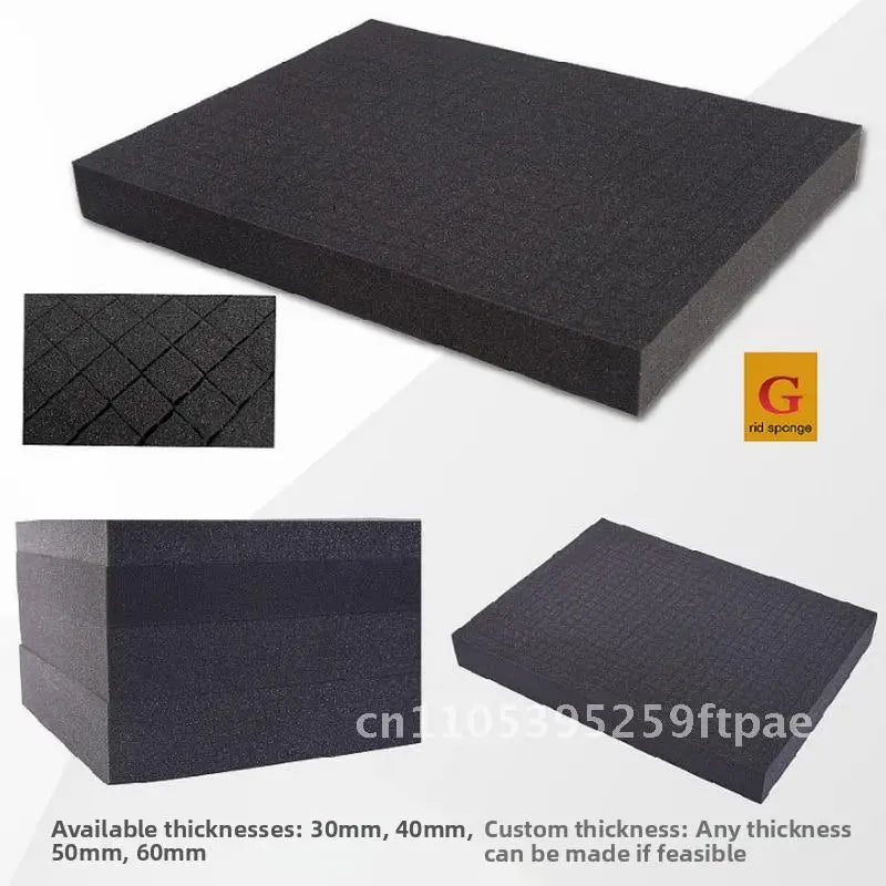 Black High-Density Sponge Pad Hand Torn Grid Shock-Absorbing Inner Tray Foam for Gift Box Packaging Grid Lining