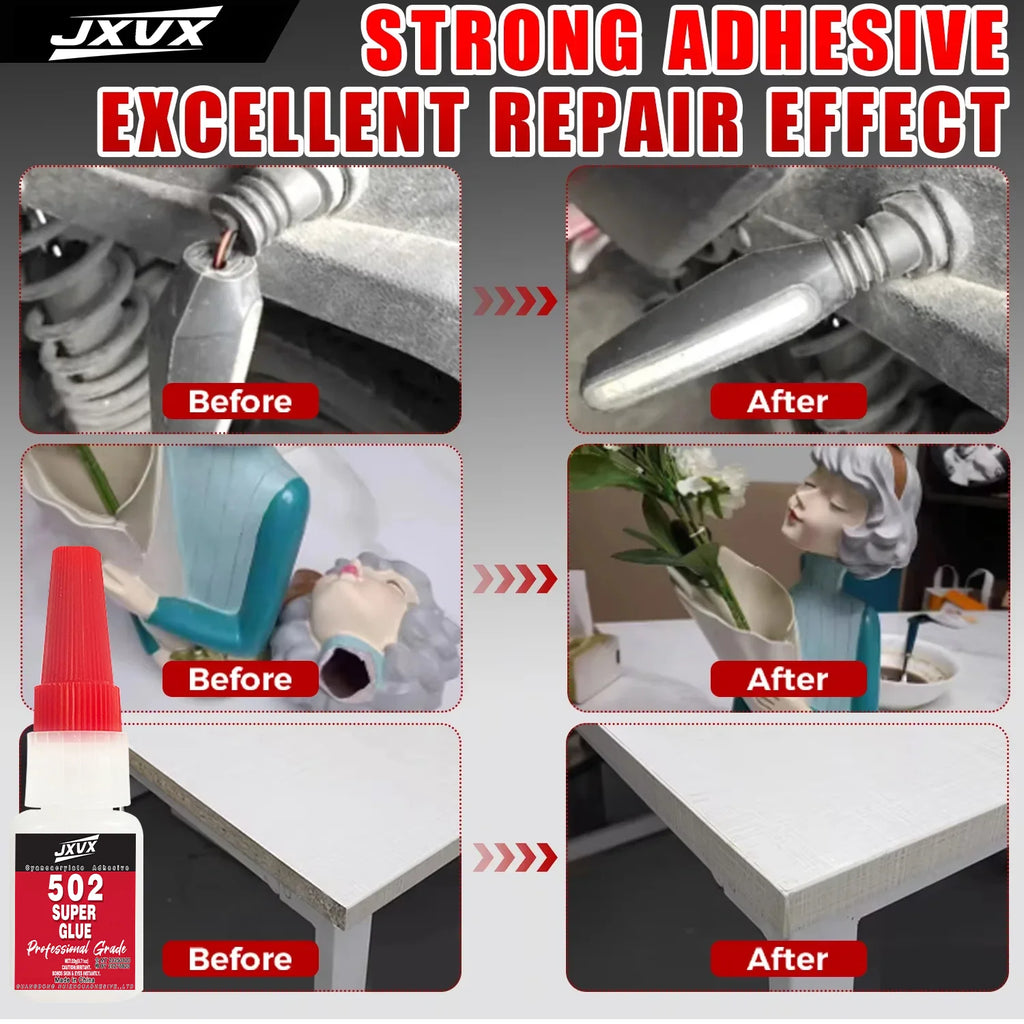 10PCS 502 Super Strong Adhesive 20g, Cyanoacrylate Insta Adhesive, for Hard Plastics, Crafts, Ceramics, Frame, Leather, Metal, Strong Bonding Liquid Versatile Glue Tool,With precision dispenser.