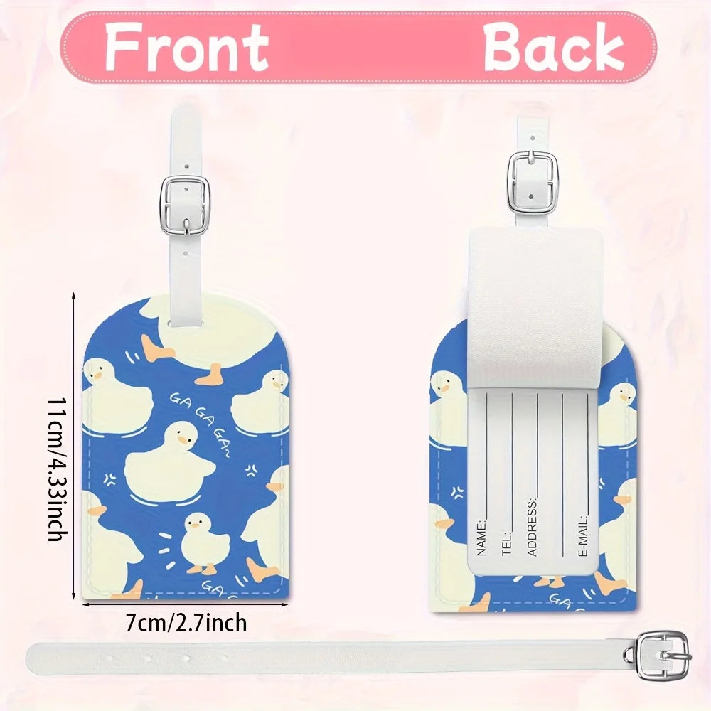 Luggage Tag Made of PU Material Designed to Be a Sturdy Id Tag for Your Travel Bags Perfect Gift Ideal for Use at Airports