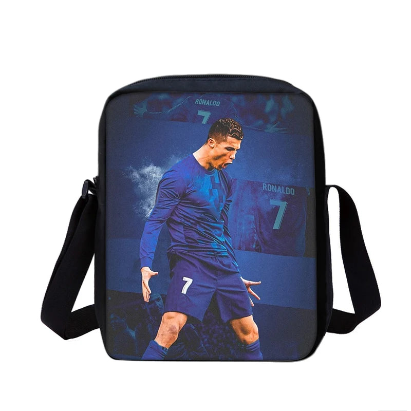 CR Boys Girls School Bags Phone Bag Football Star Shopping Bag Best Gift Printed Ronaldo Shoulder Messenger Bag Handbag