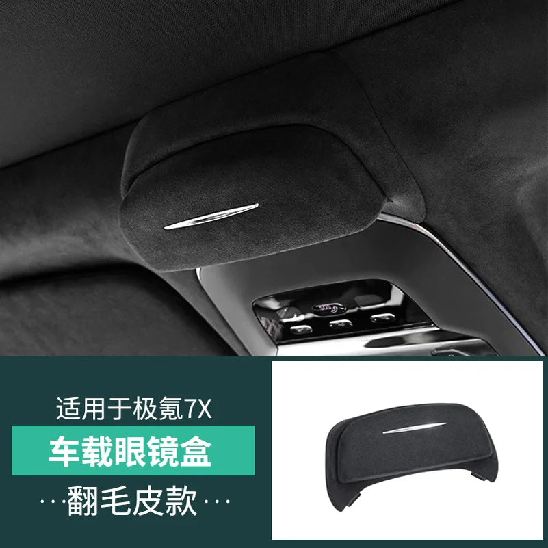 For Geely Zeekr 7X 2025 001/009 2021-2024 Car Roof Sunglasses Holder Glasses Case Mounted Storage Box Car Receipt Storage Box