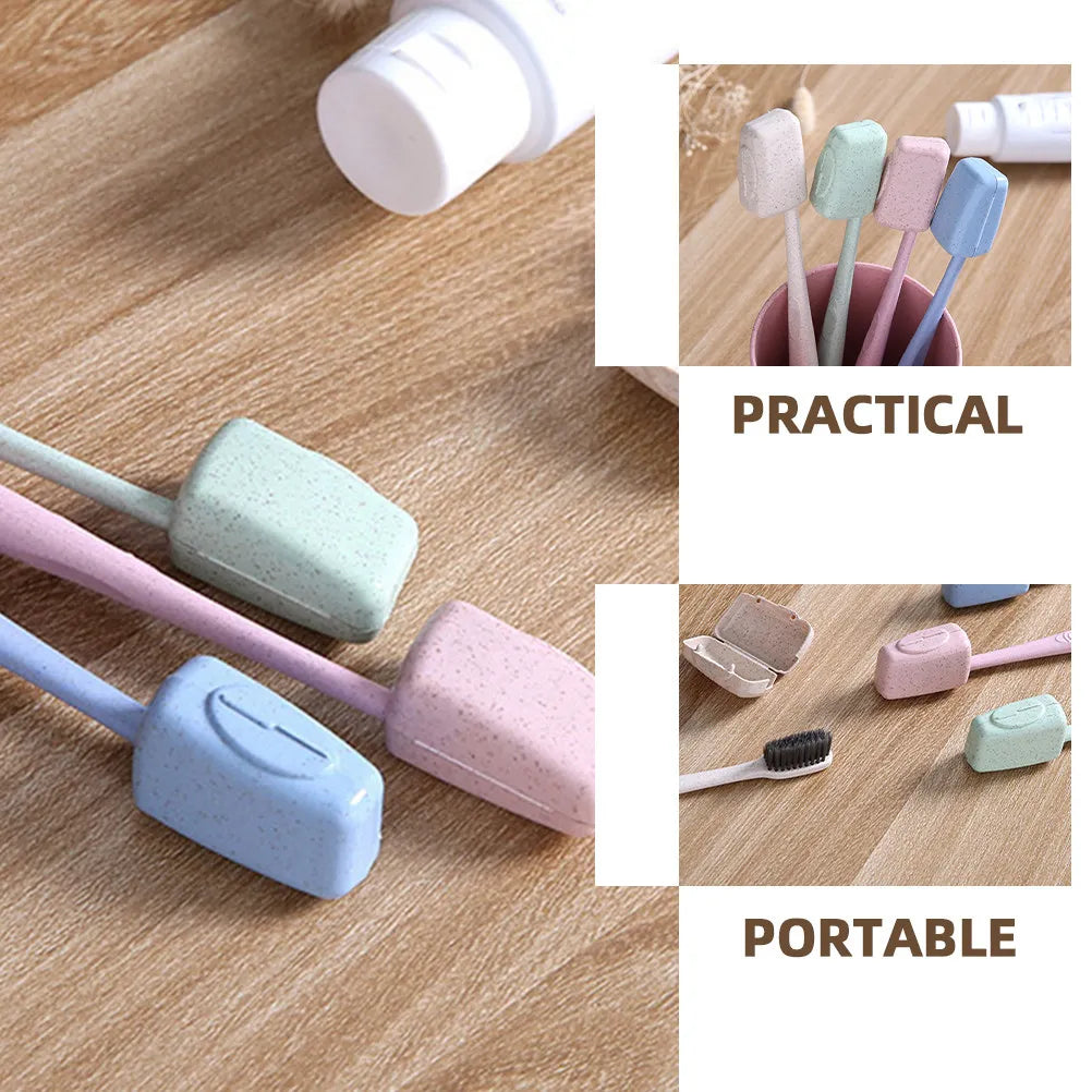 8Pcs Toothbrush Covers Caps Lightweight Sturdy Travel Toothbrush Protective Covers Easy Identification Clean Brush Head Storage