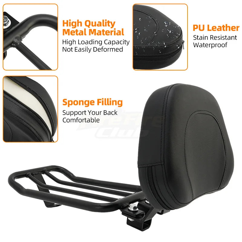 Motorcycle Accessories Passenger Backrest Sissy Bar Luggage Rack For Kawasaki Vulcan S VN EN 650 VN650 EN650 2015-2023