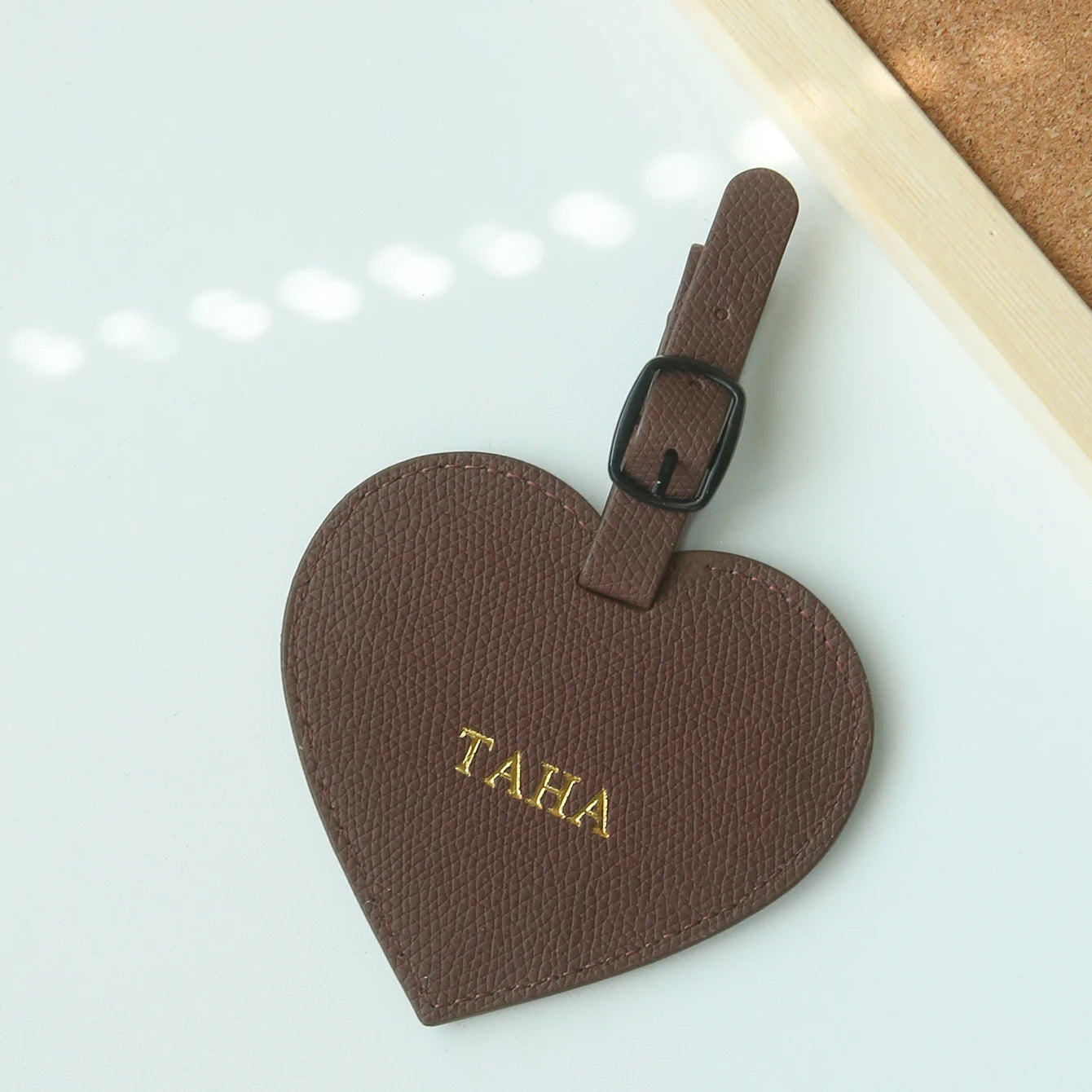 Personalized Heart Luggage Tag Custom Name Pu Leather Suitcase Tag Customized Travel Bag Label for Women Travel Accessory Gift
