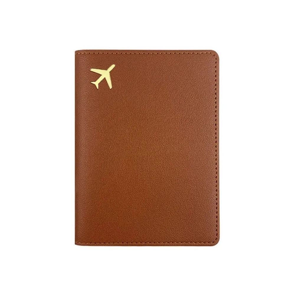 PU Leather Passport Holder Lightweight Waterproof Passport Case Portable Storage Solid Color Passport Protective Cover