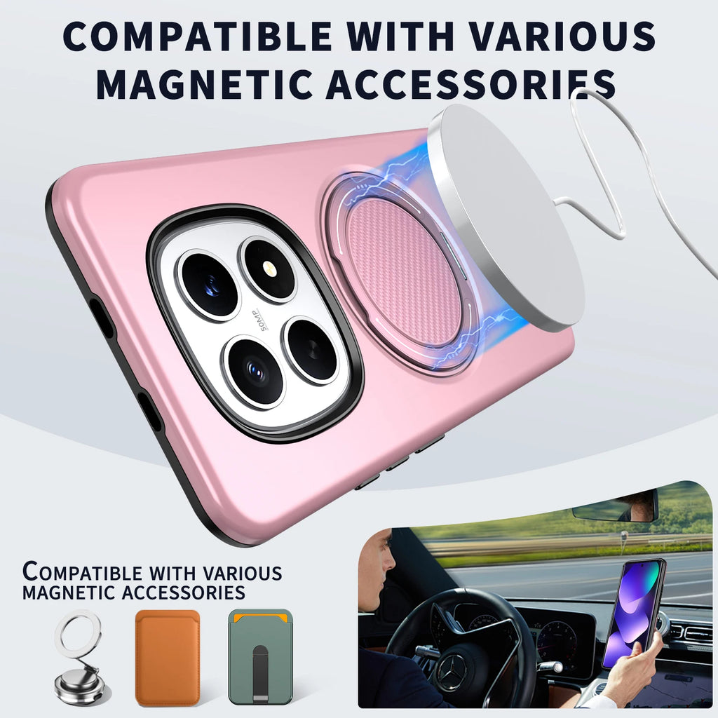 For Xiaomi Redmi Note 15 Pro Plus Note 14 Pro Plus 360° Rotating Stand Luxury Phone Case Armor Shockproof Bracket Cover Fundas
