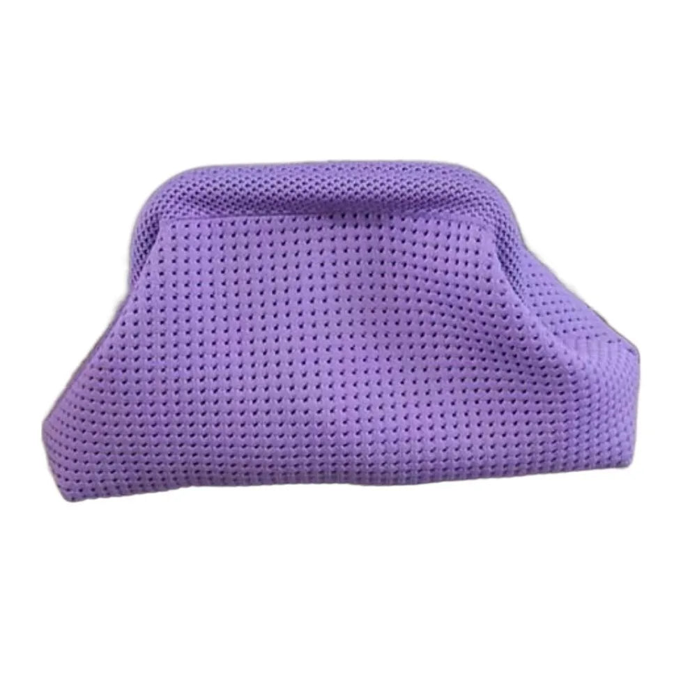 Durable Polyester Summer Beach Clutch Bag Elastic Soft Hollow Out Pouch Large Capacity Breathable Small Crochet Handbag Spring