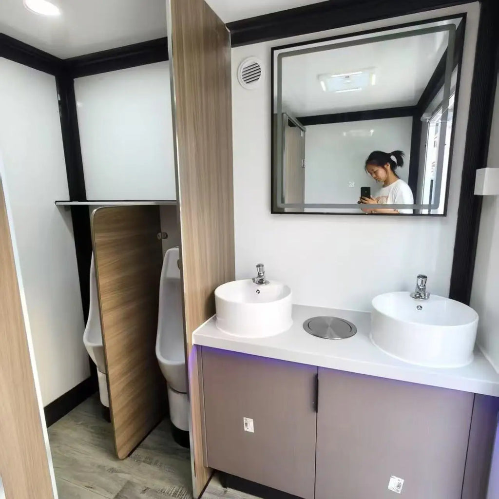 Portable Luxury Restroom Trailer Outdoor Restroom Shower Toilet Trailer Portable Prefab Modern  for Park Use