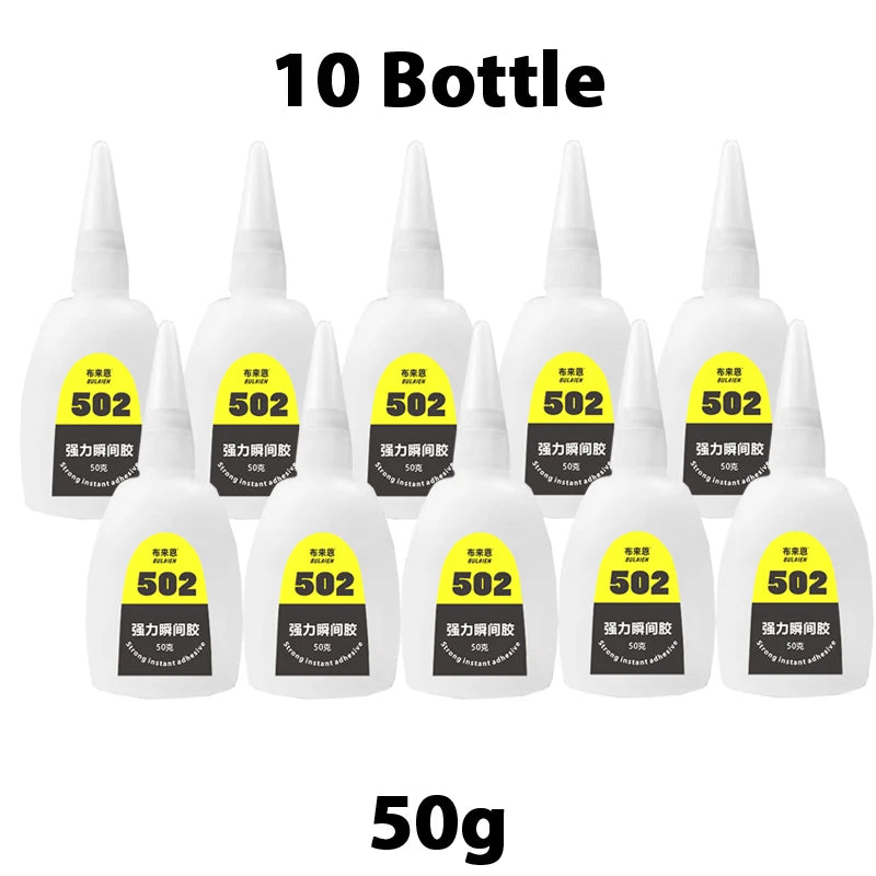 1/3/10PCs 502 Super Glue Instant Quick-Drying Cyanoacrylate Adhesive for Leather Rubber Wood Metal Strong Bond Liquid Glue Tool