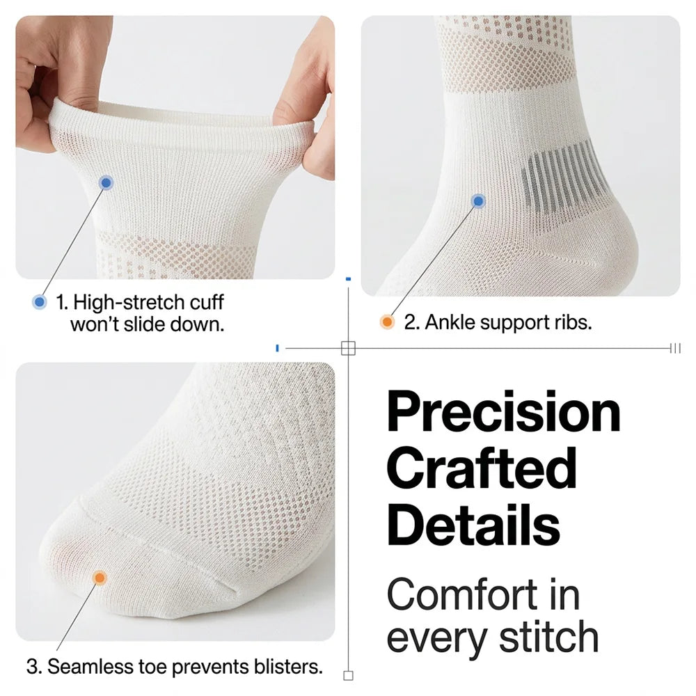 1/3 Pairs Women Summer Thin Mesh Knee High Compression Socks Anti-Odor Athletic Socks Tennis Running Yoga Sports Socks Stockings