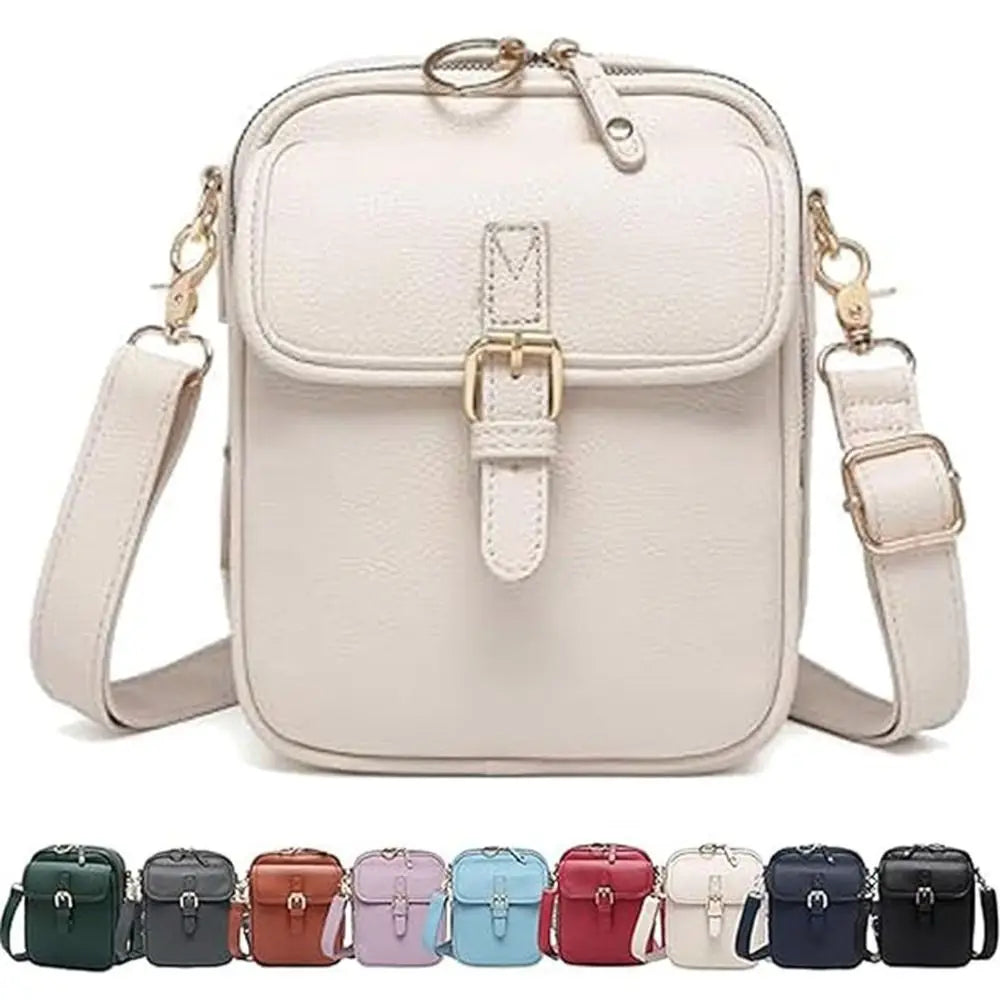 Leather Women Messenger Bag with Adjustable Removable Strap Anti-theft Crossbody Leather Bag Vintage Large Capacity