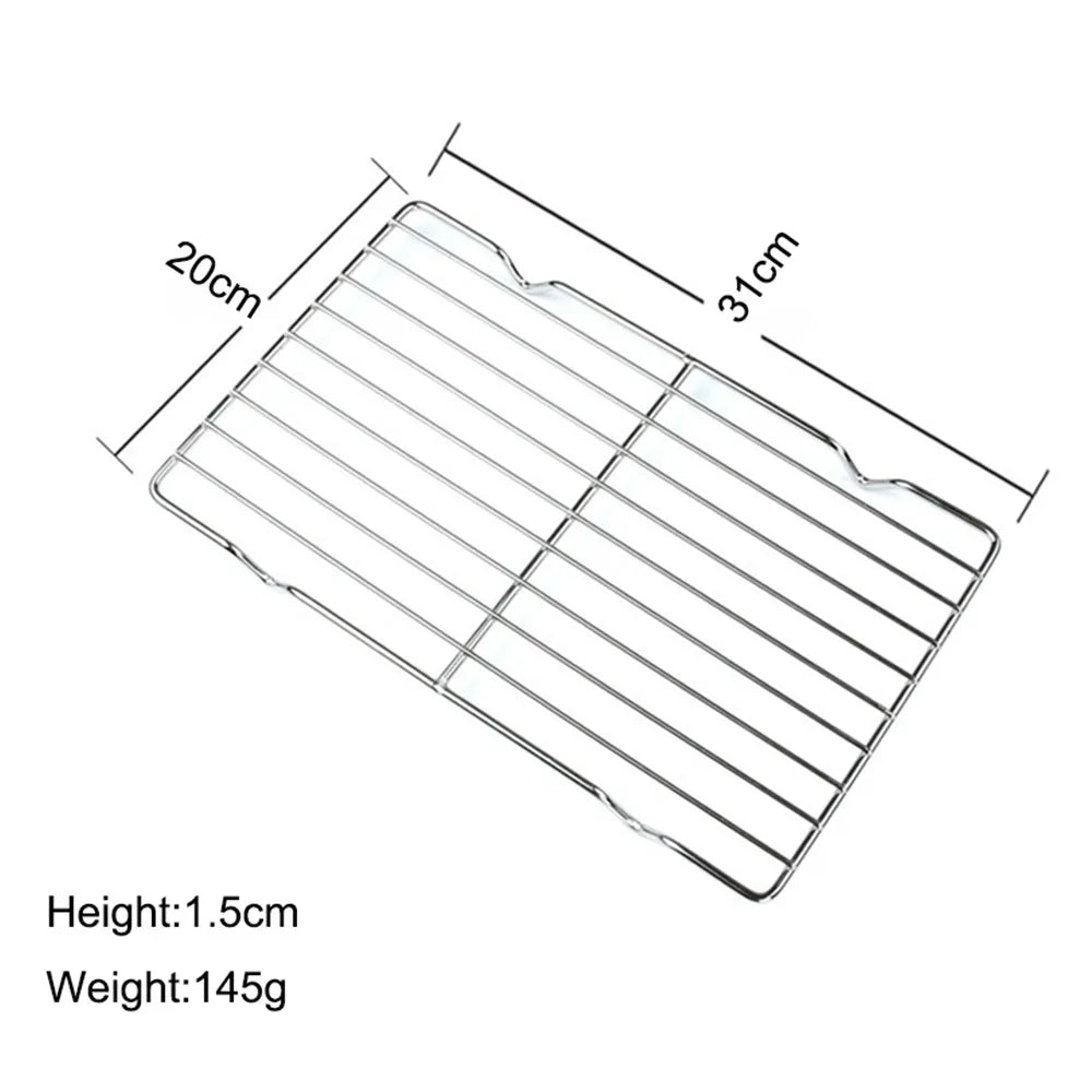 Stainless Steel Grill Plate Barbecue Cooking Mesh Shelf Non-stick Cooling Rack BBQ Tray Baking Tray