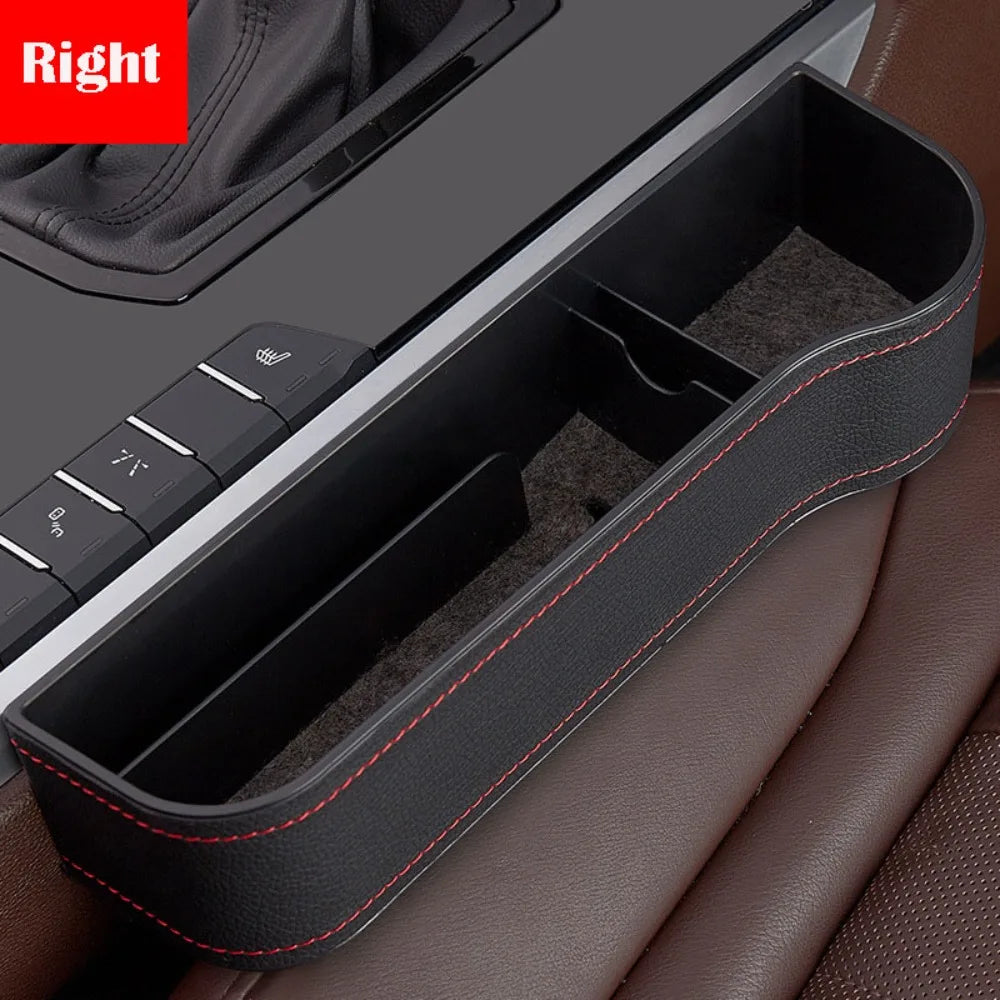 PU Leather Car Seat Gap Filler Storage Box Large Capacity Durable Auto Seat Slit Card Pocket Multifunction Car Crevice Pocket