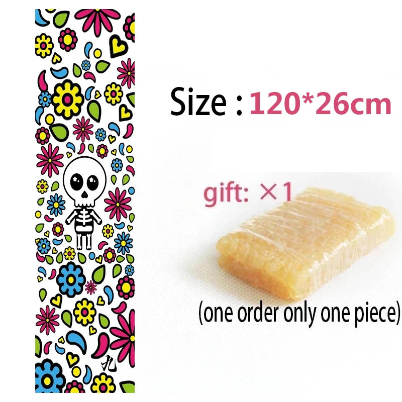 120cm Dancing Longboard Griptapes Long Board Grip Tape Skateboard Griptapes Anti-Slid Sandpaper Colorful Graphic Deck Protective