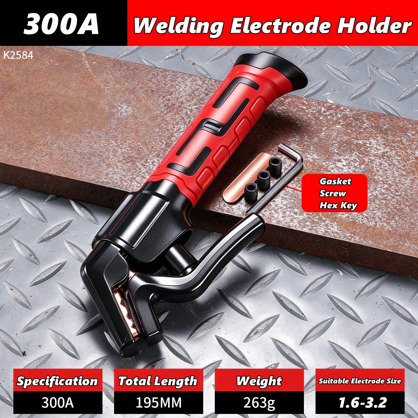 Copper Cable Welding Electrode Holder Heat Resistant Anti-Scalding Welding Clamp Anti-Drop Stable Welding Accessories