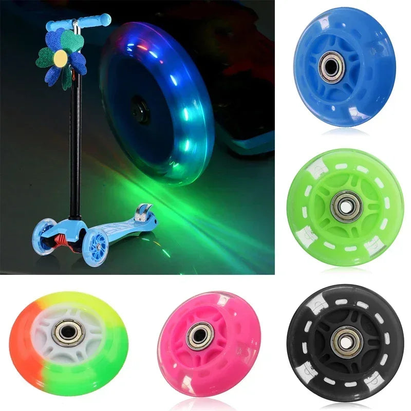 Mute Wheel Night PU+metal Parts Toy 1pc Accessories Bearing Car Flashing For Scooter Mini 80mm High Quality New