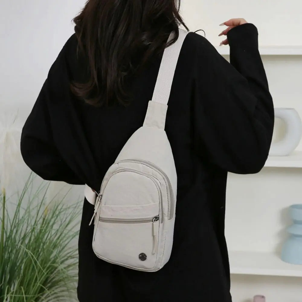 Durable Large Capacity Crossbody Bag Spacious Waterproof Shoulder Bag Adjustable Straps Solid Color Tote Bag Travel Use