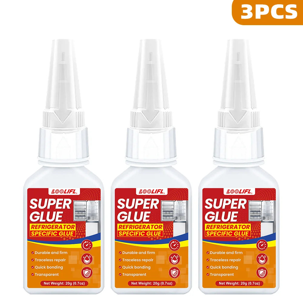 LOOLIFL 20g1-5pcs Special Adhesive for Refrigerator, Cyanoacrylate Adhesive Super Glue, Used for Repairing Refrigerator Drawers.