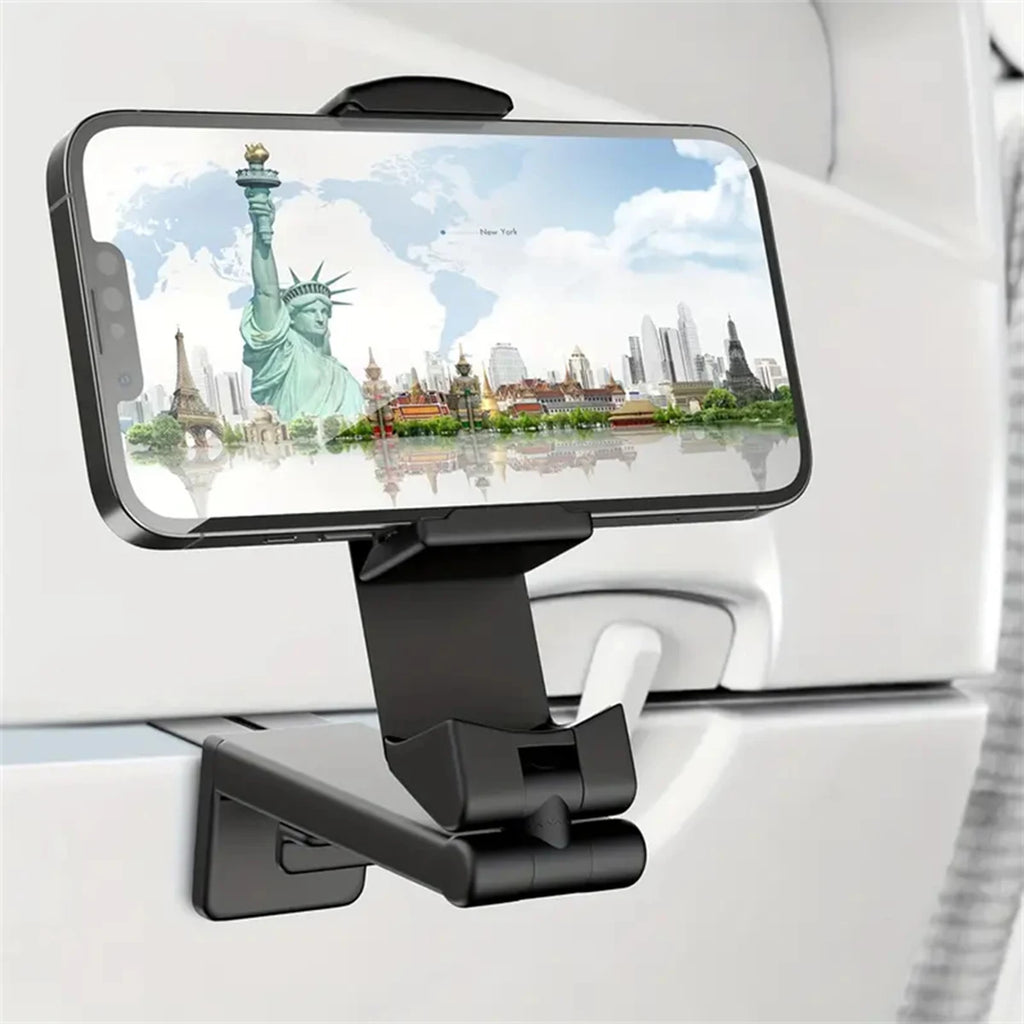 Airplane Phone Holder Portable Travel Stand Desk Flight Foldable Adjustable Rotatable Selfie Holding Train Seat Stand Support
