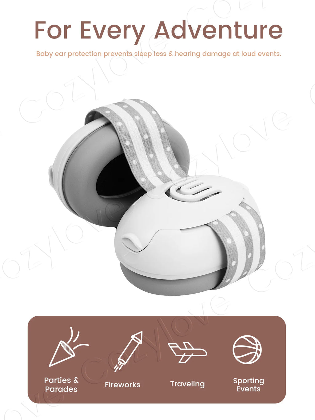 Baby Earmuffs Noise Protection  for 0-36 Months, Adjustable Headphones for Sleep & Travel