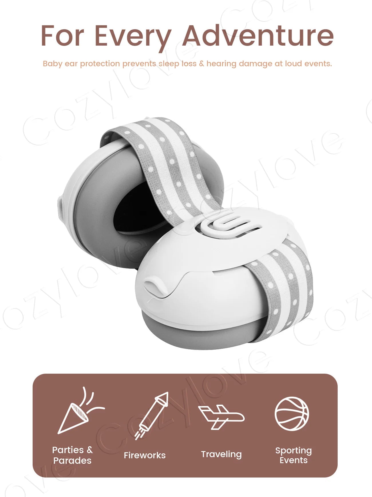 Baby Earmuffs Noise Protection  for 0-36 Months, Adjustable Headphones for Sleep & Travel