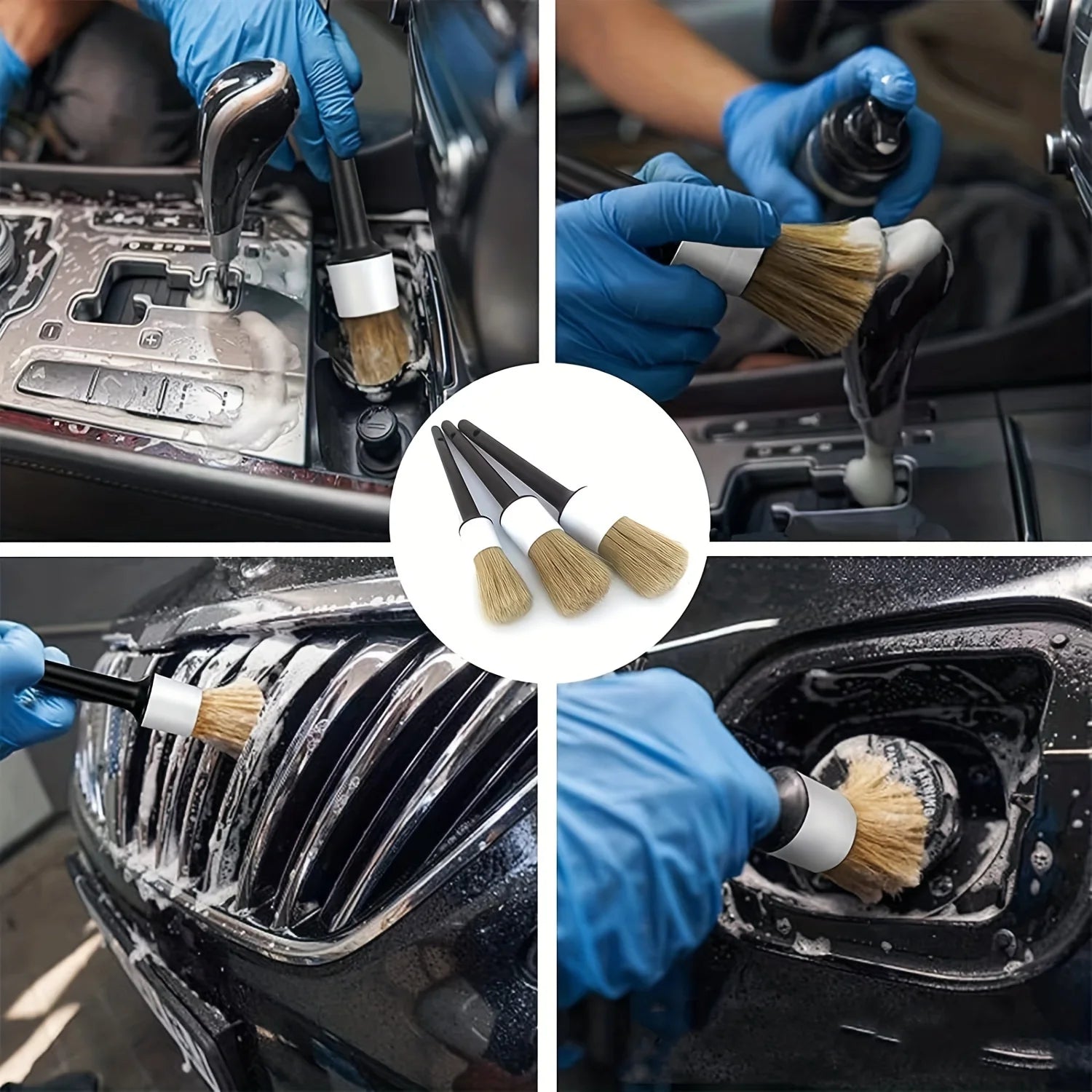 Ultra-Soft Car Detail Brushes - Perfect for Cleaning Badge Wheels, Interior Decorations, And Air Vents.