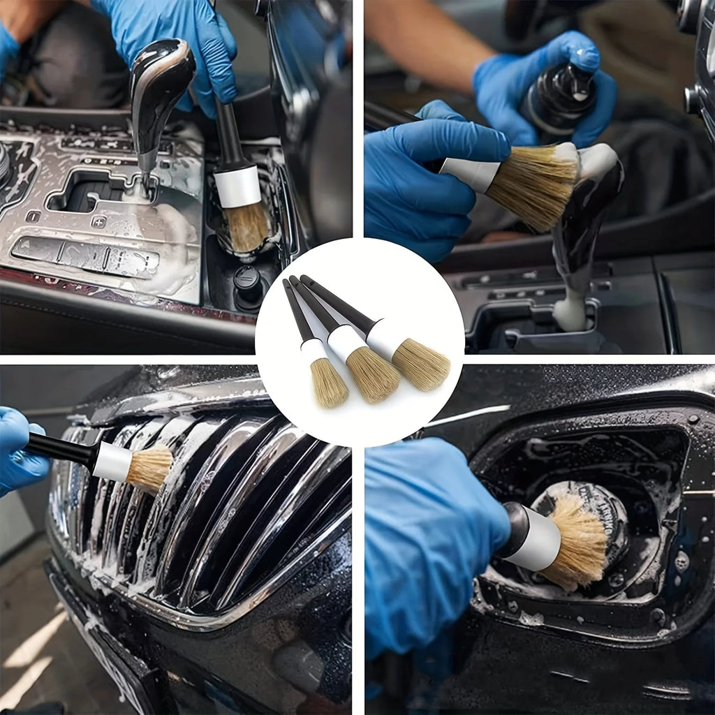 Ultra-Soft Car Detail Brushes - Perfect for Cleaning Badge Wheels, Interior Decorations, And Air Vents.