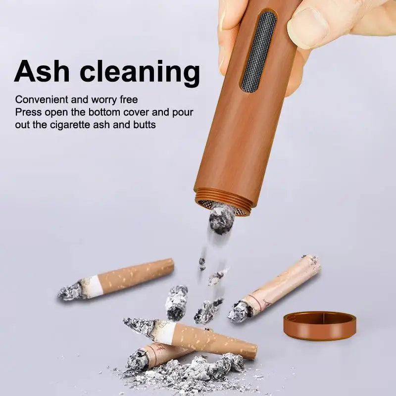 Heat-Resistant Handheld Car Ashtray - Anti-Ash Falling Smoking Tool - Spill-Proof Cigarette Holder with Easy-Clean Design