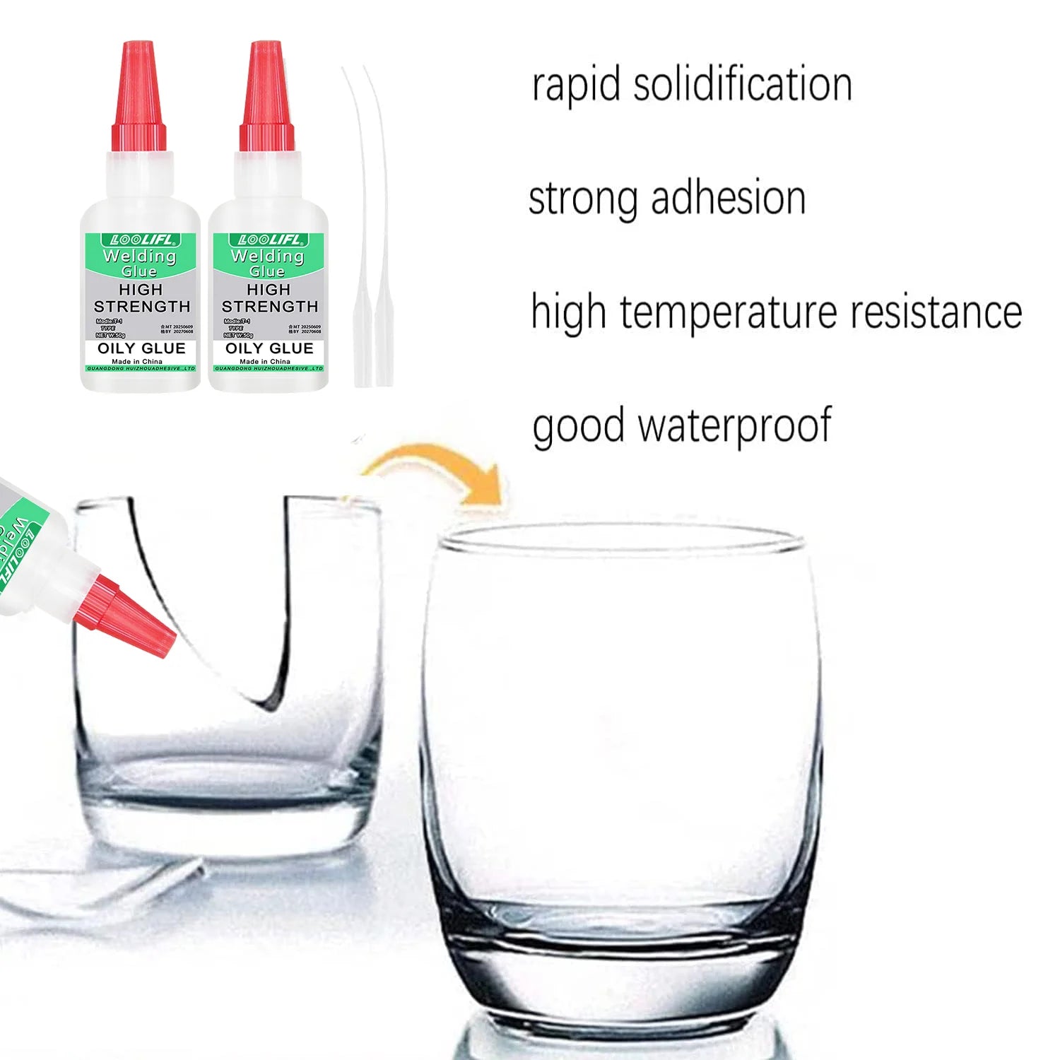 LOOLIFL50g High Strength Welding Oily Super Glue Universal Clear Non-Marking Repair Adhesive Instant Glue Strong Fast Super Glue