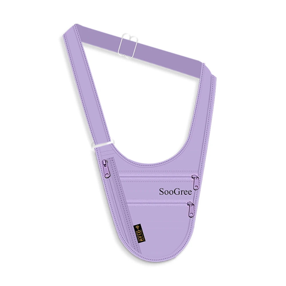 SooGree RFID Blocking Anti-theft Underarm Travel Pouch Hidden Security Shoulder Bag Passport Card Phone Holder Wallet Men Women
