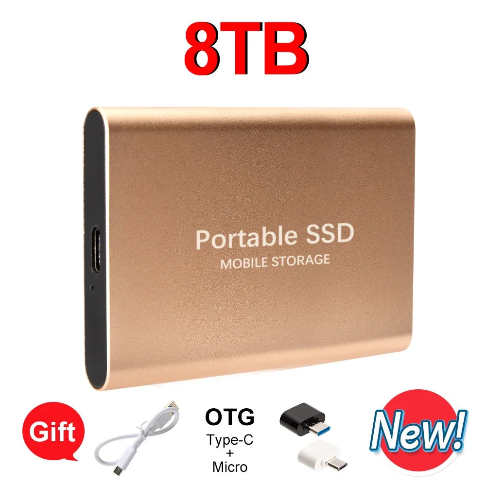 High-speed SSD 2TB Portable External Hard Drive Suitable for daily storage and backup