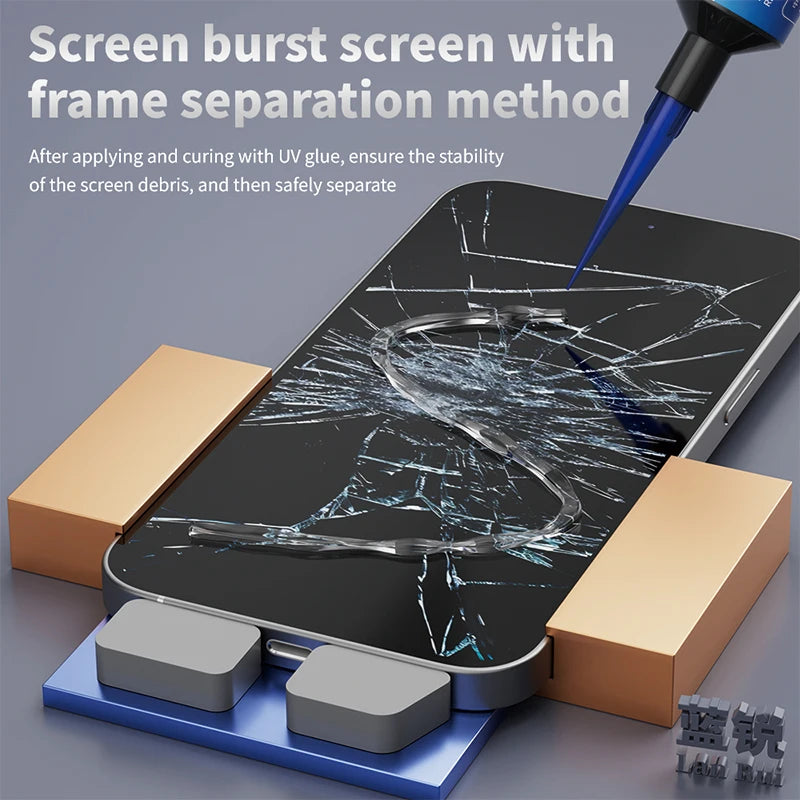 Lanrui M82 intermittent paste broken frame repair button irradiation uv glue purple light glue camera frame broken repair