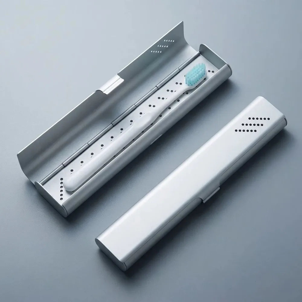 Aluminum Material Aluminum Toothbrush Case Empty Design Portable Size Toothbrush Box Container Compact Container