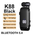 K75 Lavalier Business Headset Bluetooth 5.4 Bass Earphone HD Call Vibration Reminder+Voice Number Reporting Wireless Headphone