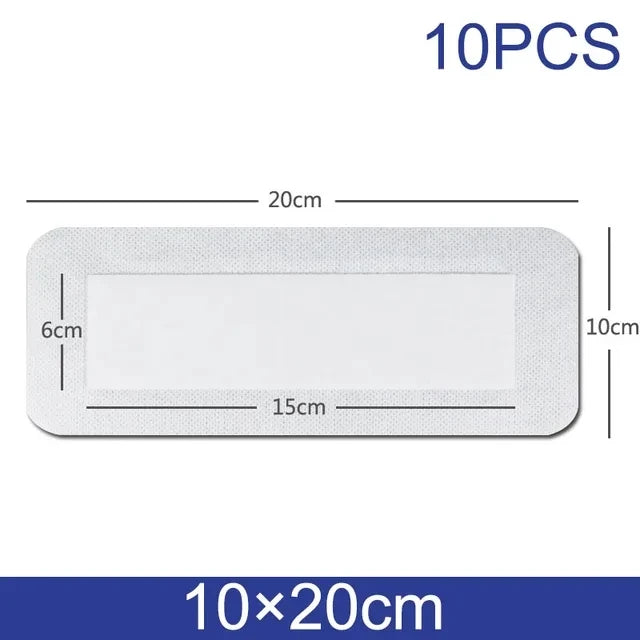 10pcs Waterproof Breathable Sterile Dressing Plaster Wound Hemostasis Sticker Cushion Adhesive First Aid Bandage Emergency Kit