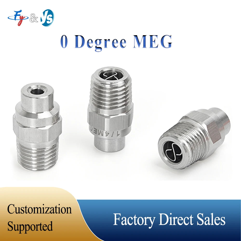10 Pcs 1/4"MEG Solid Stream Cleaning  Nozzle With Filter Screen, High Pressure Straight Solid Stream , Solid Cone Spray