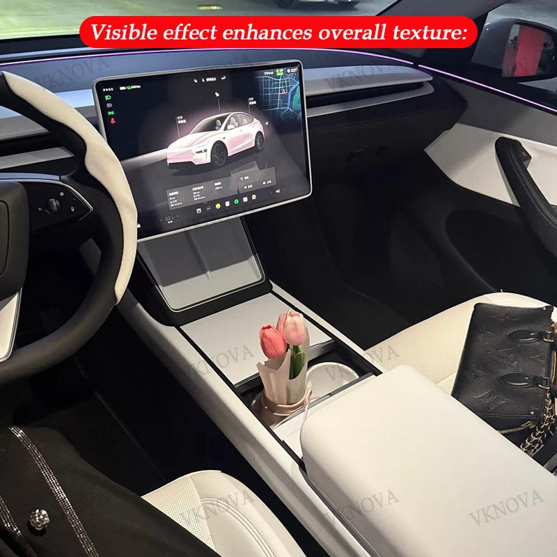 For Tesla Model Y YL Juniper Model 3 Highland 2026 Console & Armrest Storage Box ABS Non-slip Mat Cup Holder Box Accessories