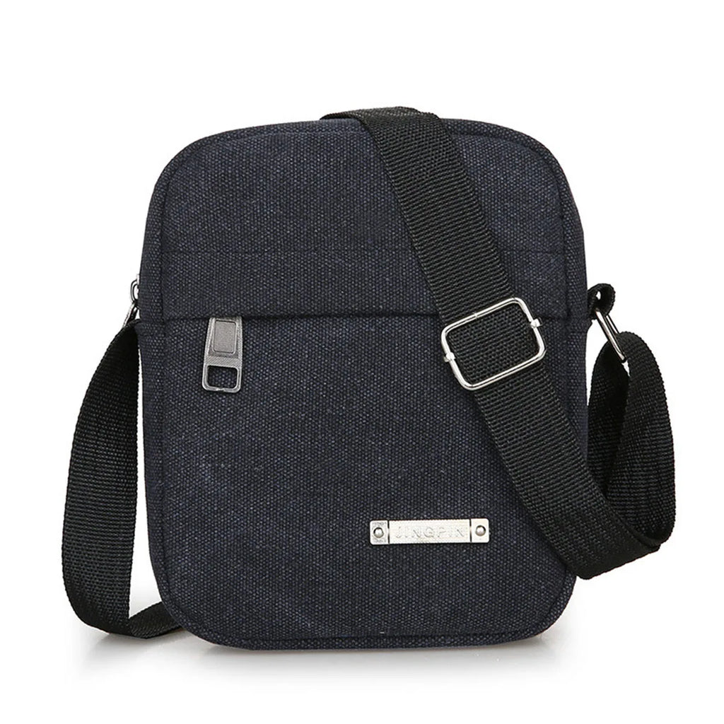 Men's Casual Canvas Shoulder Bag Crossbody Phone Pouch Small Backpack Leisure Tote Handbag for Men