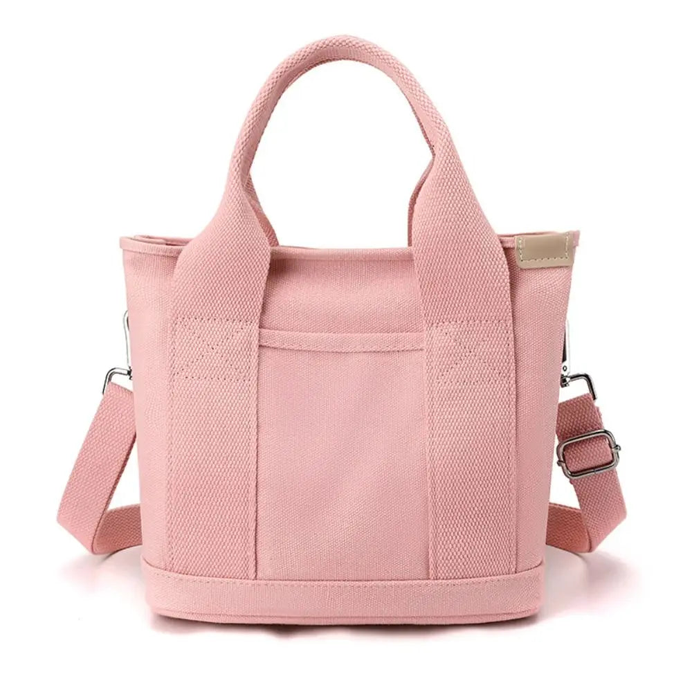 Multi-pocket Japanese Style Crossbody Bag Handbag Large Capacity Pure Color Tote Bag Mommy Bag Message Bag Canvas Shoulder Bag