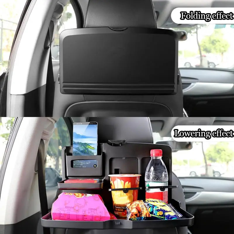 Multi-Functional Portable Foldable Car Backseat Tray Desk Car Vehicle Back Seat Tray for Food Water Cup Phone