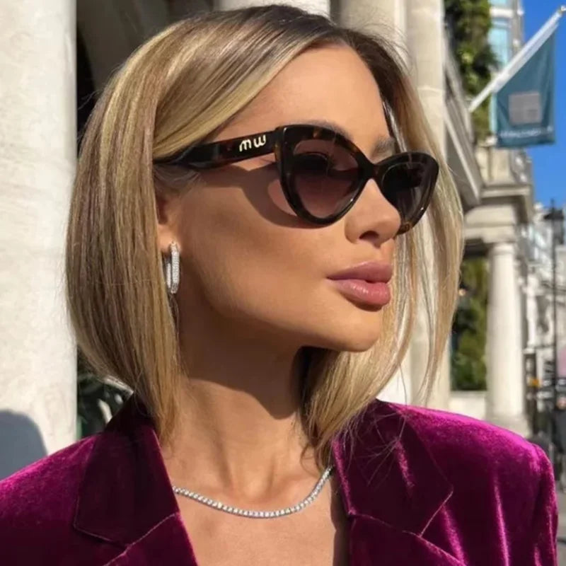 2025 Sexy Women MIU Style New High Quality Oval Metal Frame Sunglasses Luxury Brand Design Outdoor Leisure Fashion Sunglasses