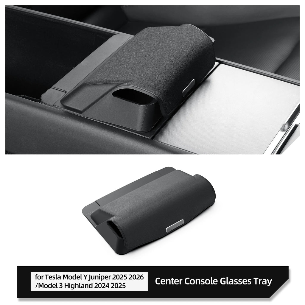 LUCKEASY for 2025 2026 Tesla Model Y Launch Juniper/ Model 3 2025 Car Glasses Tray Center Console Armrest Storage Box Organizer