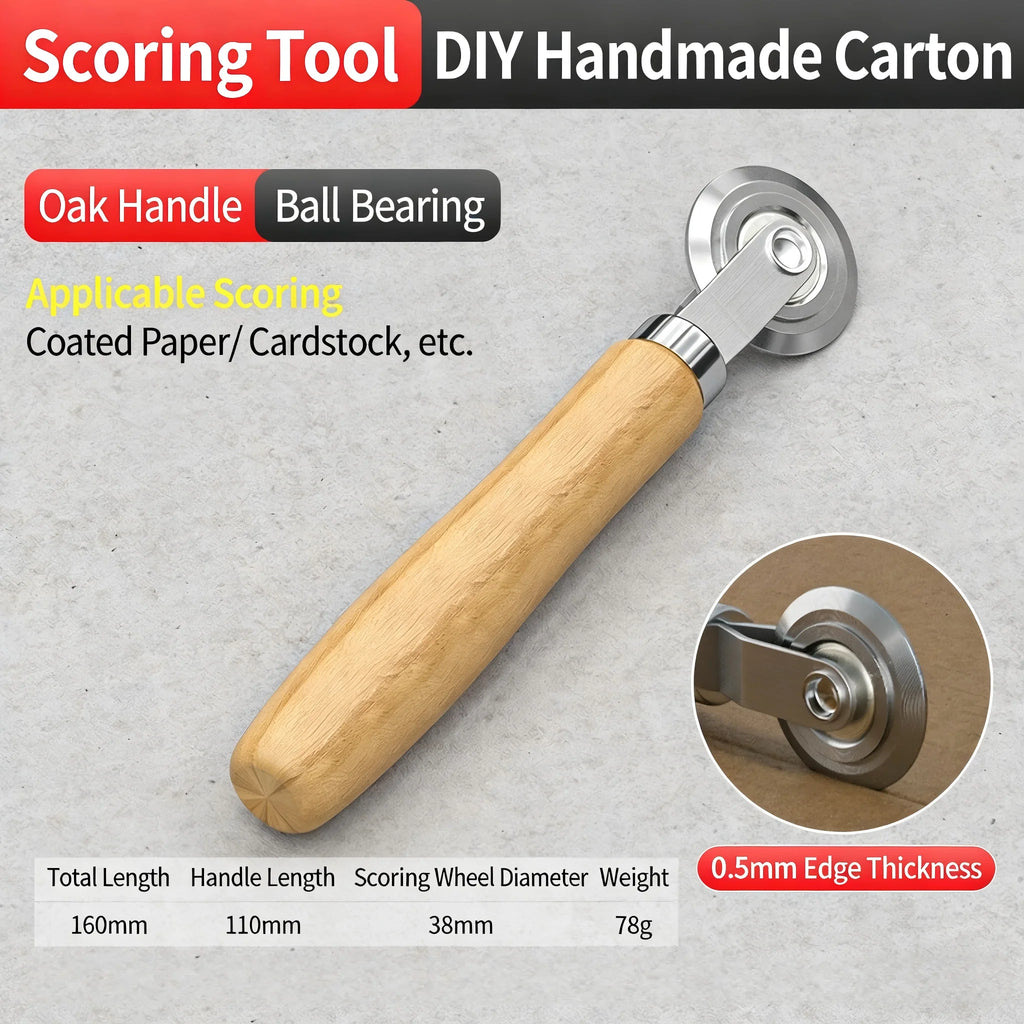 Hand Held Paper Creasing Wheel, Manual Scoring Tool for Corrugated Cardboard/Paper Craft/Copper Sheet DIY