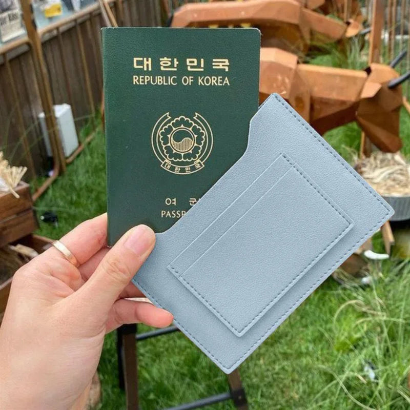 1PCS Double leather Passport Travel Antiskimming Blocking Wallet Cover Case Blocking Card Wallet Credit Card Holder
