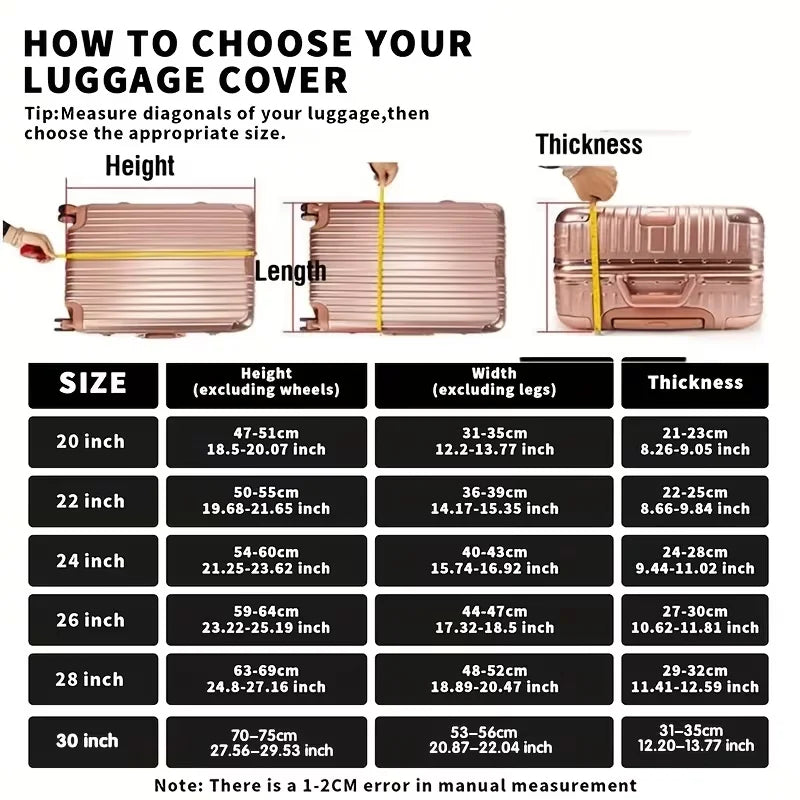Transparent Waterproof Luggage Cover Scratch-Resistant Dust-Proof Stain-Resistant Protector for 20-30 Inch Suitcase