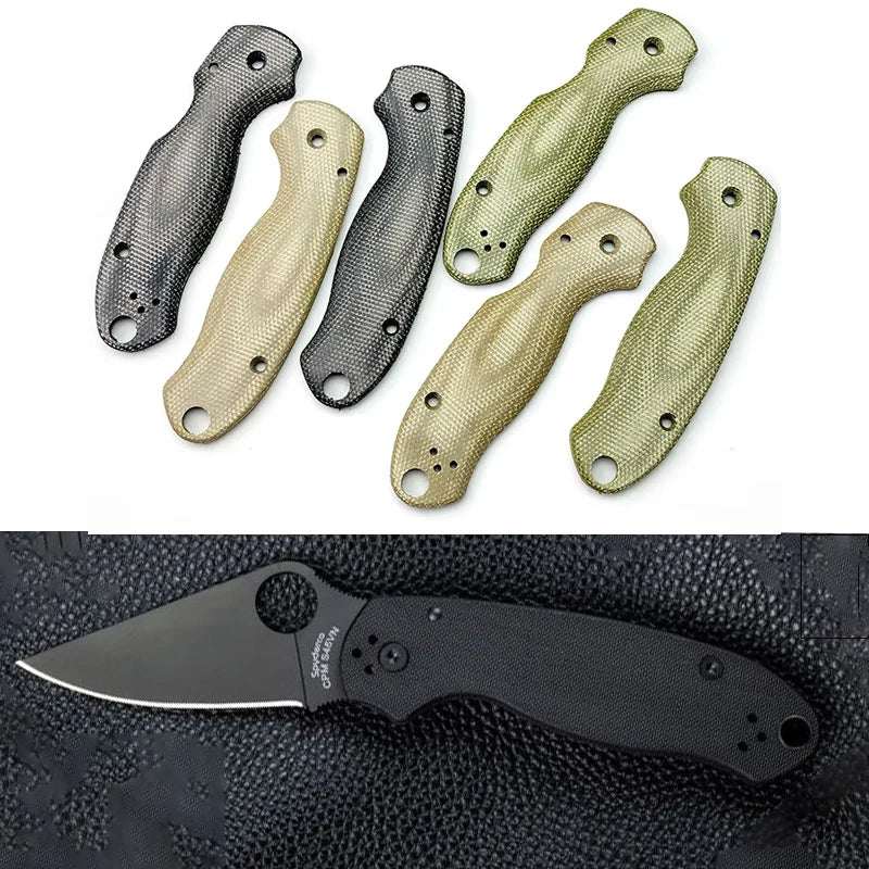 3 Colors Knife Micarta Handle Scales Patches For Spyderco Para3 C223 Paramilitary3 Grip Replace Make Accessories Part