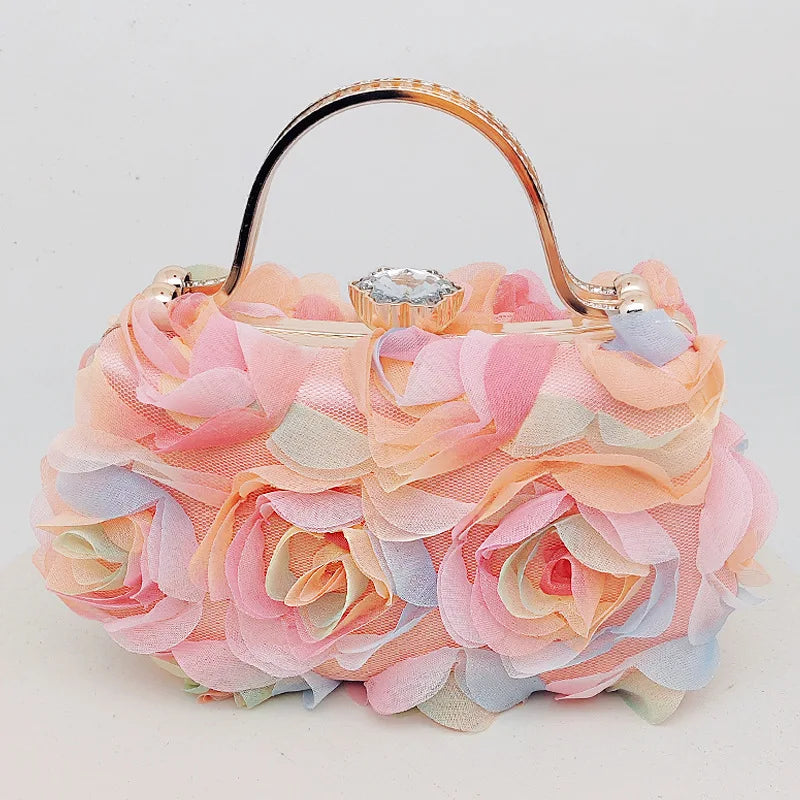 Popular floral evening bag for brides, wedding dress, white gown bagpartybag