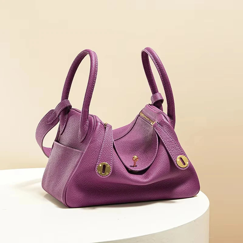 Women's Handbag 2026 New Style Top Layer Cowhide Leather Lundy Mini Doctor Bag Genuine Leather Handbag Single Shoulder Crossb