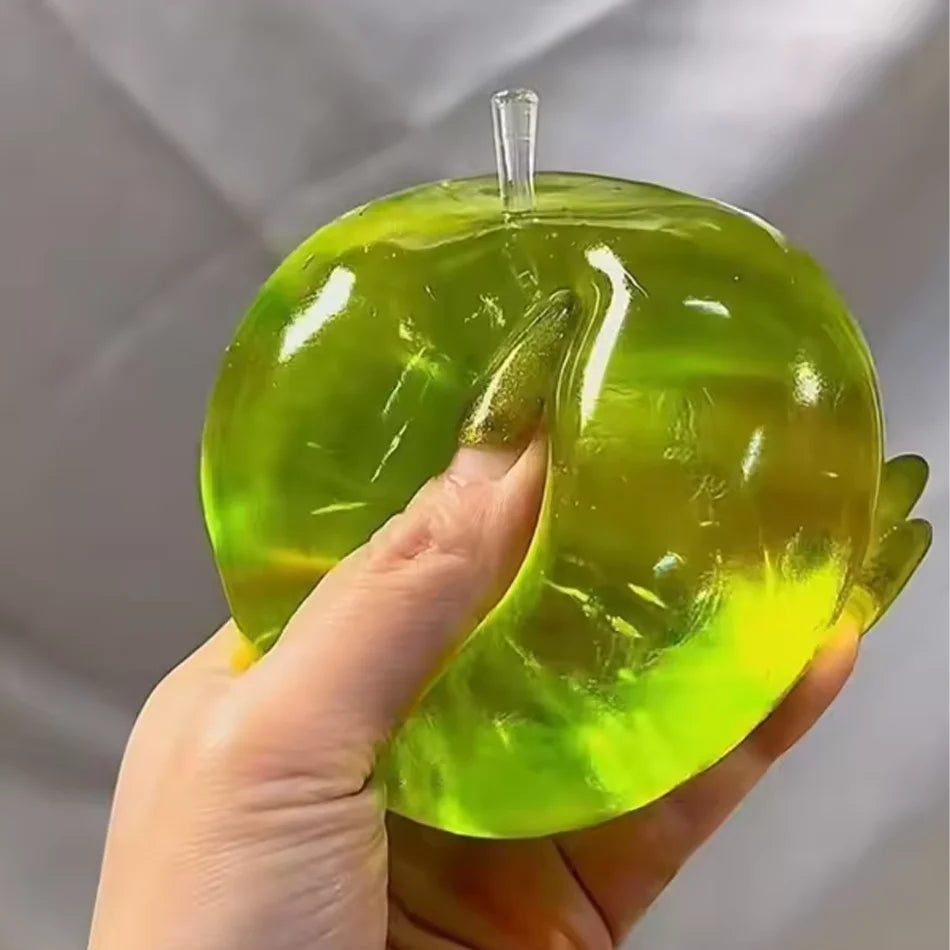 Squishy Green Apple Stress Ball Soft Fidget Sensory Toy for ADHD Autism Slow Rebound Squeeze Toy for Adults Christmas Gifts