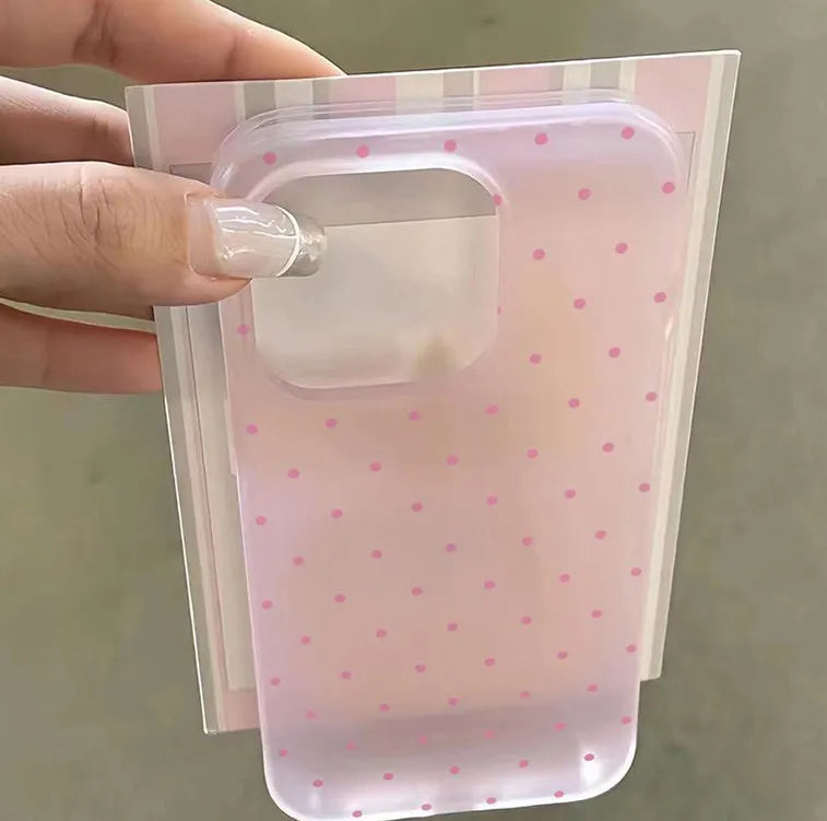 Korea ins Colorful Polka Dots Summer Y2K Matte Phone Case For iPhone 18 11 12 13 14 15 16 17 AIR Pro Max Plus Bumper Cover